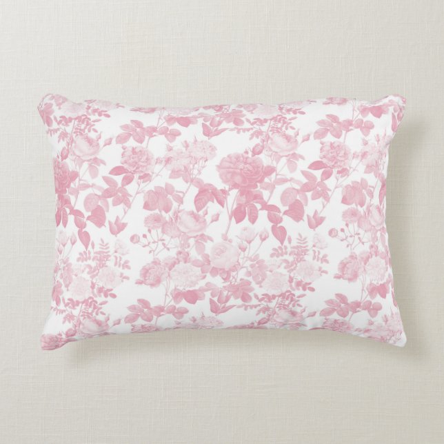 Coussins Décoratifs Rose blanc rose Chinoiserie Motif (Devant)