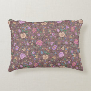 Coussins Décoratifs Rose Brown Beige Whimsical Coloré Floral
