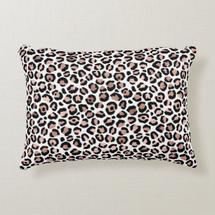 Coussins Décoratifs Rose Gold impression léopard noir guépard tendance