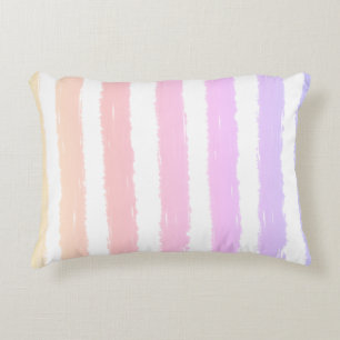 Coussins Décoratifs Rose Pêche Pourpre Été Rayures