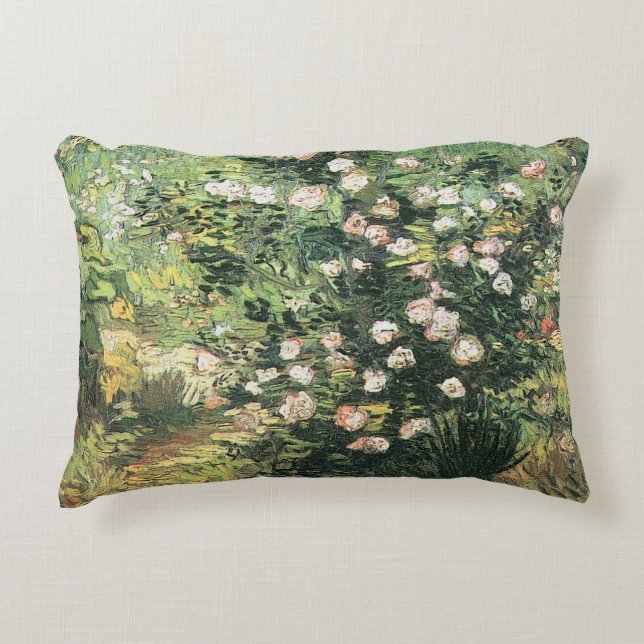 Coussins Décoratifs Rosebush in Blossom par Vincent van Gogh (Devant)
