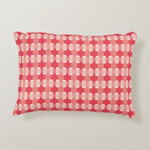 Coussins Décoratifs Rouge et corail plaid