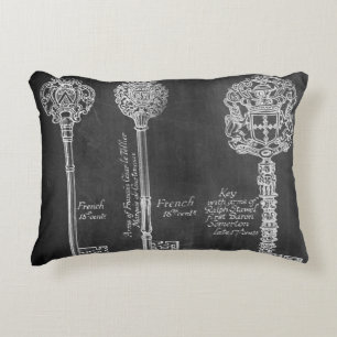 Coussins Décoratifs Rousty Chalkboard Victorian steampunk clés squelet