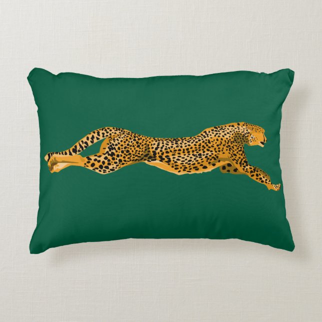 COUSSINS DÉCORATIFS RUNNING CHEETAH THROW PILLOW (Devant)