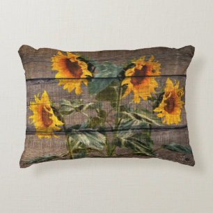 Coussins Décoratifs Rustic Barn Wood Sunflower