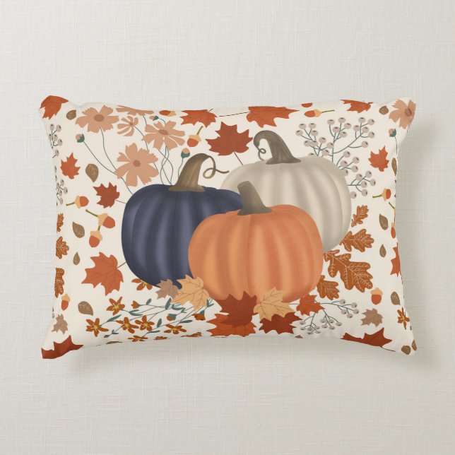 Coussins Décoratifs Rustique Automne Citrouille Feuille Fleur sauvage (Devant)