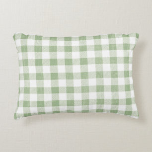 Coussins Décoratifs Rustique Neutre Sage Vert En vichy Plaid