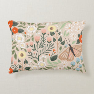Coussins Décoratifs Rustique rose Brown Boho-Chic Floral Papillon Art