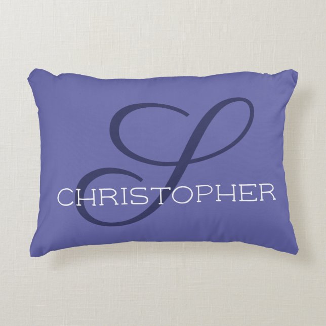 Coussins Décoratifs S Nom personnalisé initial Calligraphie tendance (Devant)