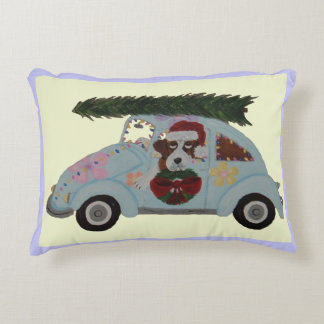 Coussins Décoratifs Saint Bernard dans une voiture Hippie à Noël