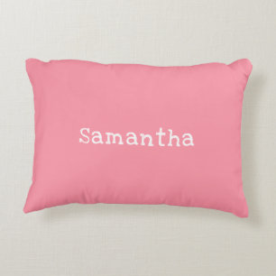 Coussins Décoratifs Salmon Pastel Bandes Blanches Nom