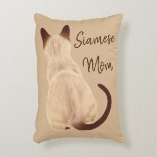 Coussins Décoratifs Sasha Chat Siamois Maman Kitty Regardant Ailleurs 