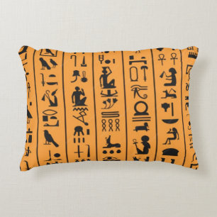 Coussins Décoratifs Scénario de Scribe Égyptien Ancien Ocre Désert