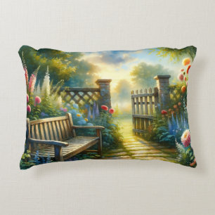Coussins Décoratifs Scène de porte de jardin ensoleillé