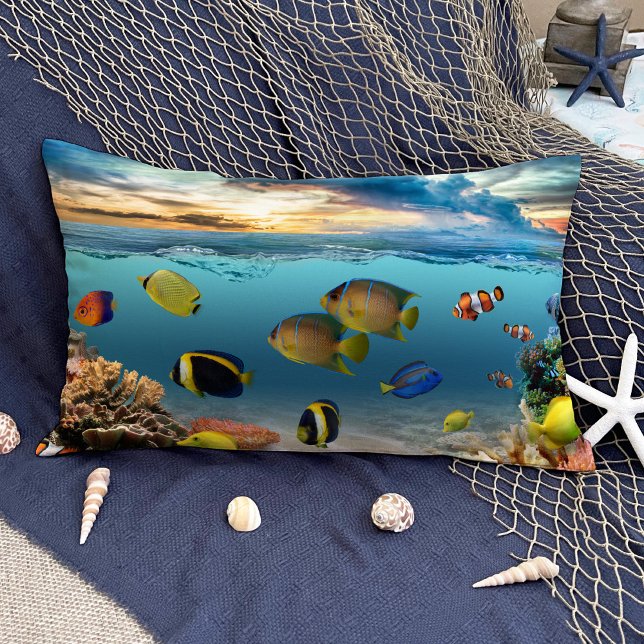 Coussins Décoratifs Scène sous-marine tropicale océanique (Créateur téléchargé)