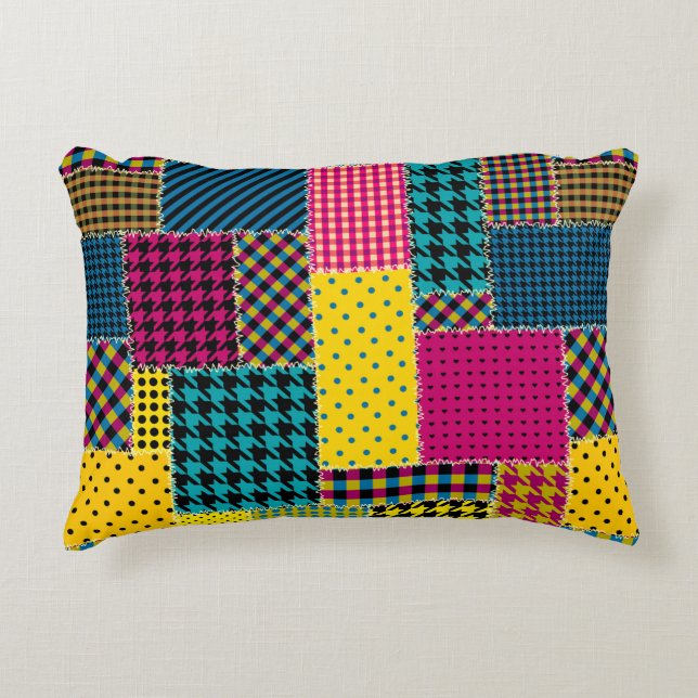 Coussins Décoratifs Seamless background pattern. Geometric patchwork p (Devant)