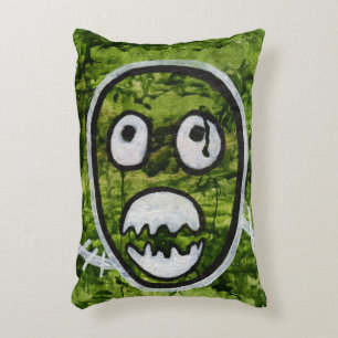 Coussins Décoratifs Seedy Pete Cute Crâne Monster Green Art original