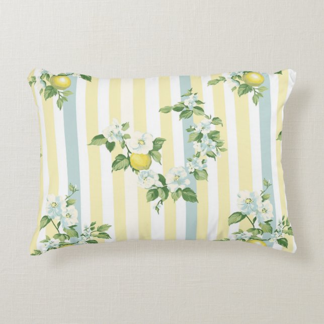 Coussins Décoratifs Shabby Chic Lemon Floral Series Design #11 (Devant)