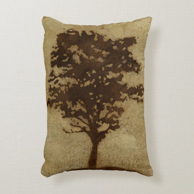 Coussins Décoratifs Silhouette d'arbre sur Arrière - plan de bronze (Devant(Vertical))