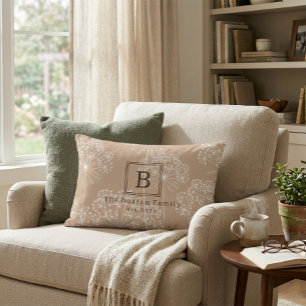 Coussins Décoratifs Silhouette de Fleur de Carotte Monogram Beige Doux