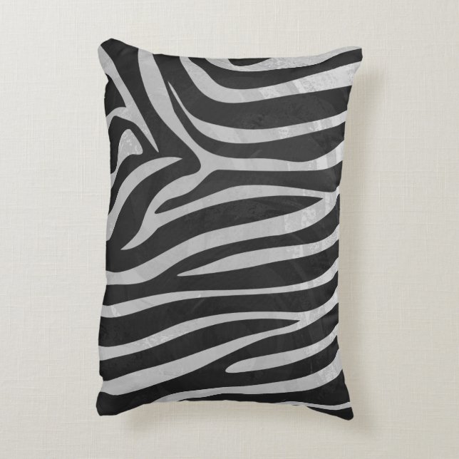 Coussins Décoratifs Silhouette noir et gris clair Zebra (Dos(Vertical))