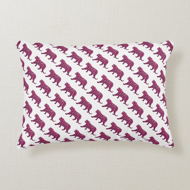 Coussins Décoratifs Silhouette Tiger rose et noir (Devant)