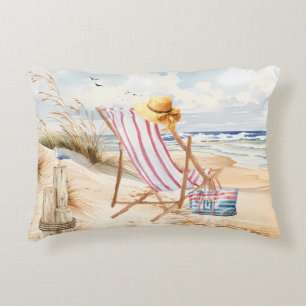 Coussins Décoratifs Situé au bord du monogramme Sea Beach