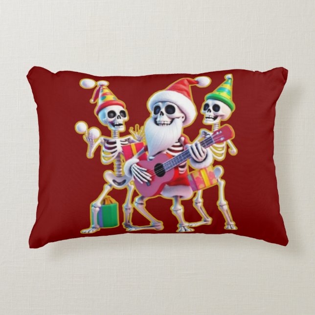 Coussins Décoratifs **Skeleton 3D Christm Santa Party – Funnyas Skelet (Devant)