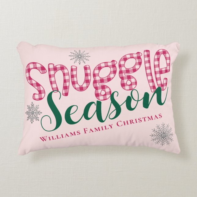 Coussins Décoratifs Snuggle Snuggle Buffalo Plaid hiver Cosy Noël (Devant)
