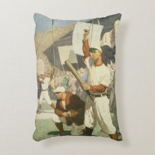 Coussins Décoratifs Sports Anciens, Joueurs de Baseball lors d'un Matc