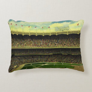 Coussins Décoratifs Stade de baseball de sports vintage avec des foule