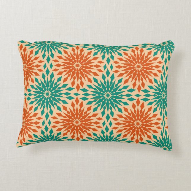 Coussins Décoratifs Starburt génial Teal et conception orange (Dos)