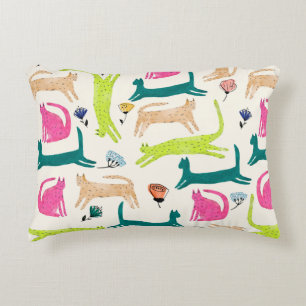 Coussins Décoratifs Style rétro Fleur abstraite et illustration de cha