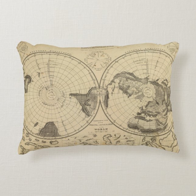 Coussins Décoratifs Surface de terre du monde (Devant)