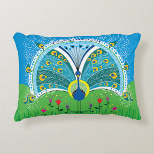 Coussins Décoratifs Symétrie de paon enchanteur