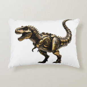Coussins Décoratifs T-Rex Mech Steampunk – Bête Dino en laiton