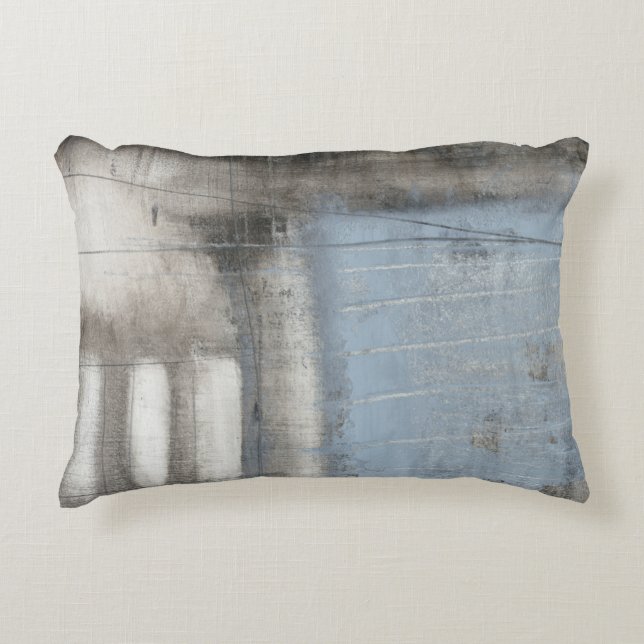 Coussins Décoratifs Tableau gris et bleu Abstrait (Devant)