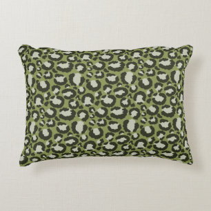 Coussins Décoratifs Taches de léopard vert mousse Imprimé animal glamo