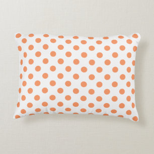 Coussins Décoratifs Tangerine Orange Points de Polka Cercles