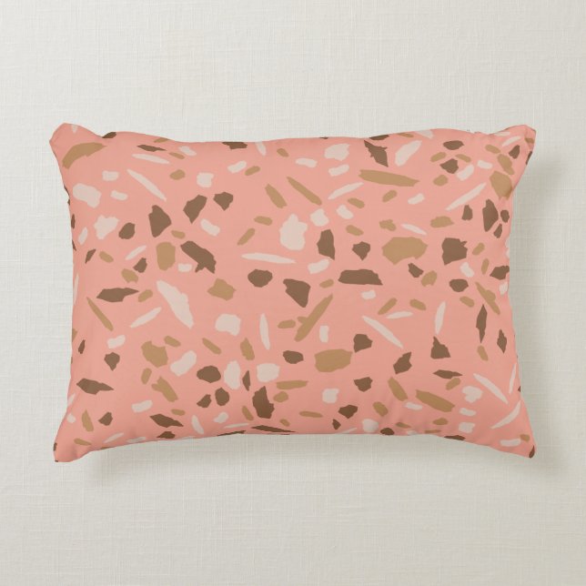 Coussins Décoratifs Tapis Beige Tan Brown Terrazzo Marbre Motif (Devant)