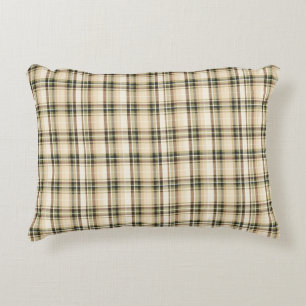 Coussins Décoratifs Tartan à carreaux beige marron vert