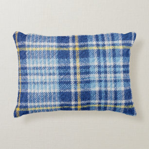 Coussins Décoratifs Tartan bleu et jaune ou arrière - plan plaid pour