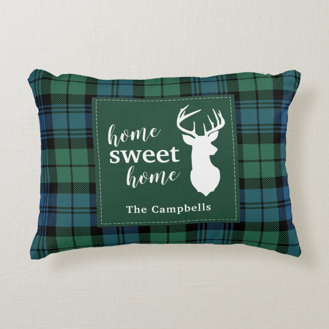 Coussins Décoratifs Tartan Christmas Clan Campbell Personnalisé Plaid (Devant)