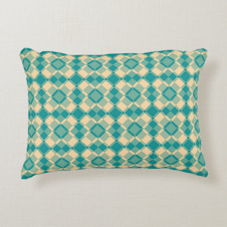 Coussins Décoratifs Teal Yellow Checker Argyle Pattern