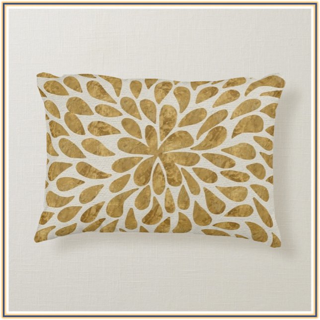 Coussins Décoratifs Teardrops d'or et de beige modernes (Créateur téléchargé)