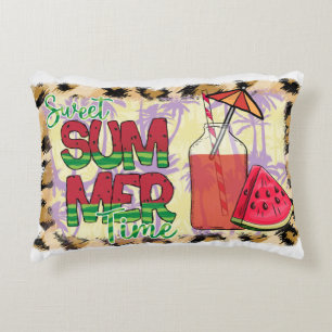 Coussins Décoratifs Temps d'été doux Watermelon, Beach & Leopard