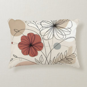Coussins Décoratifs Terracotta florale minimaliste et neutre