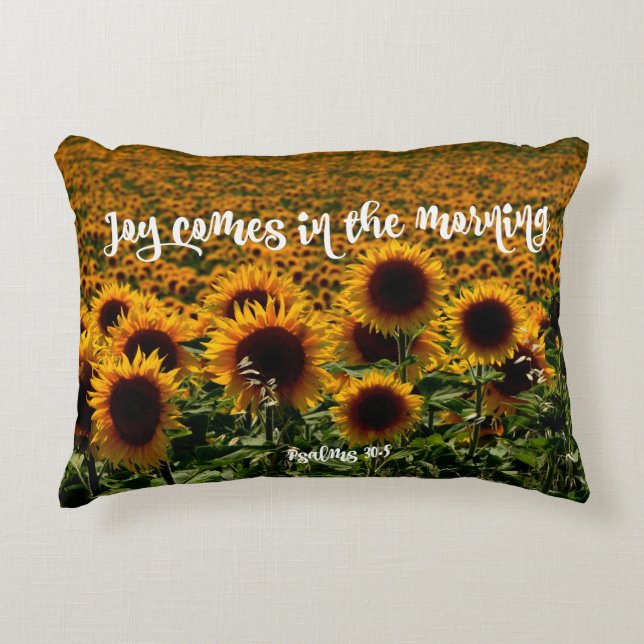 Coussins Décoratifs Terrain de tournesol avec Joy Bible Verse (Devant)