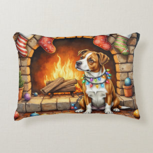 Coussins Décoratifs Terrier Staffordshire américain Lumières de Noël