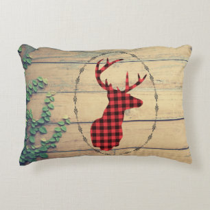 Coussins Décoratifs Tête de cerf avec Antlers sur plateaux en bois ave